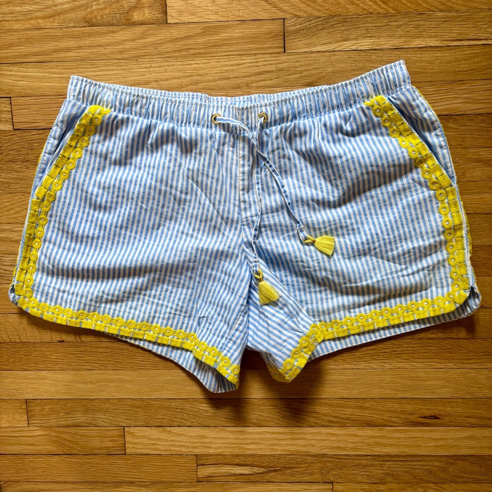 Lilly Pulitzer Blue & Yellow Striped Cotton Shorts